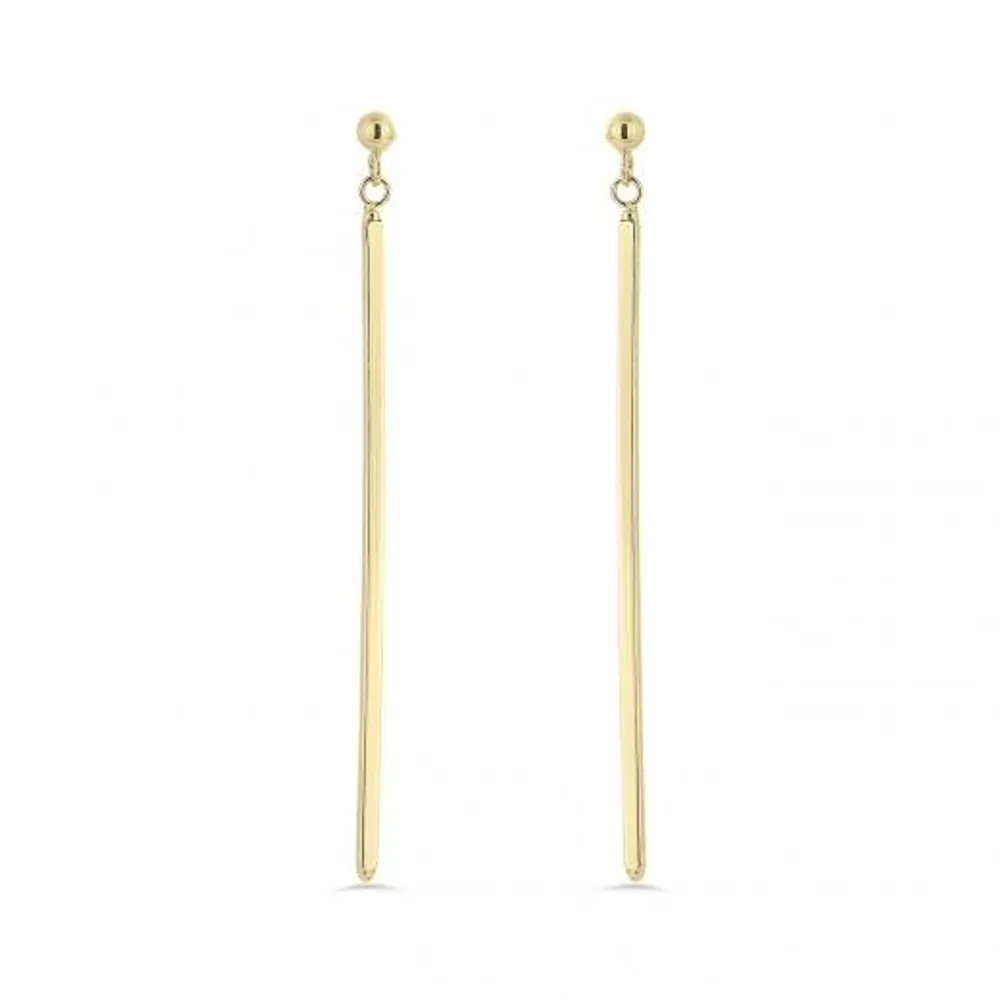 10K Yellow Gold Square Dangle Earrings