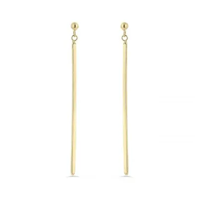 10K Yellow Gold Square Dangle Earrings