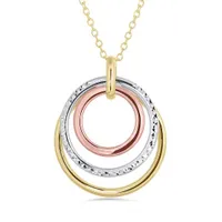 10K Tri-Colour Circle Pendant