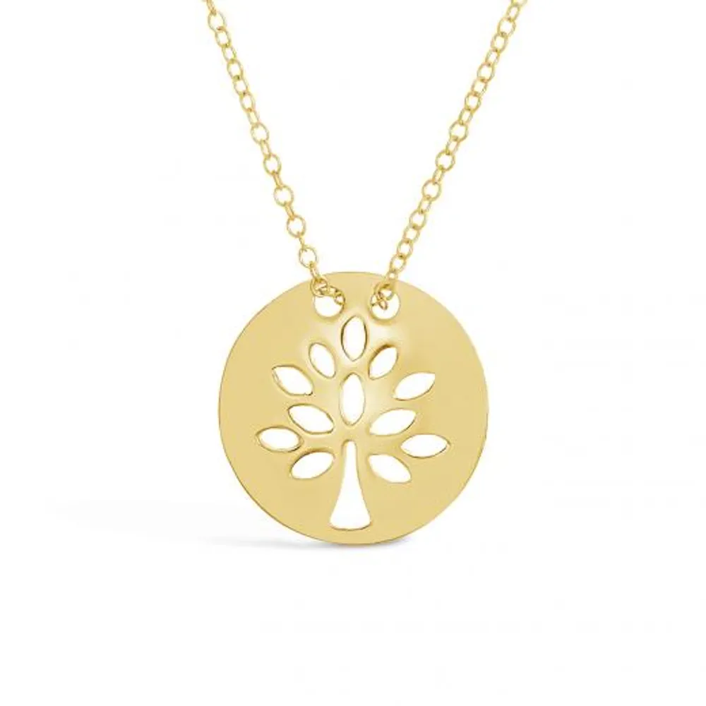 10K Yellow Gold 17+1" Tree of Life Pendant