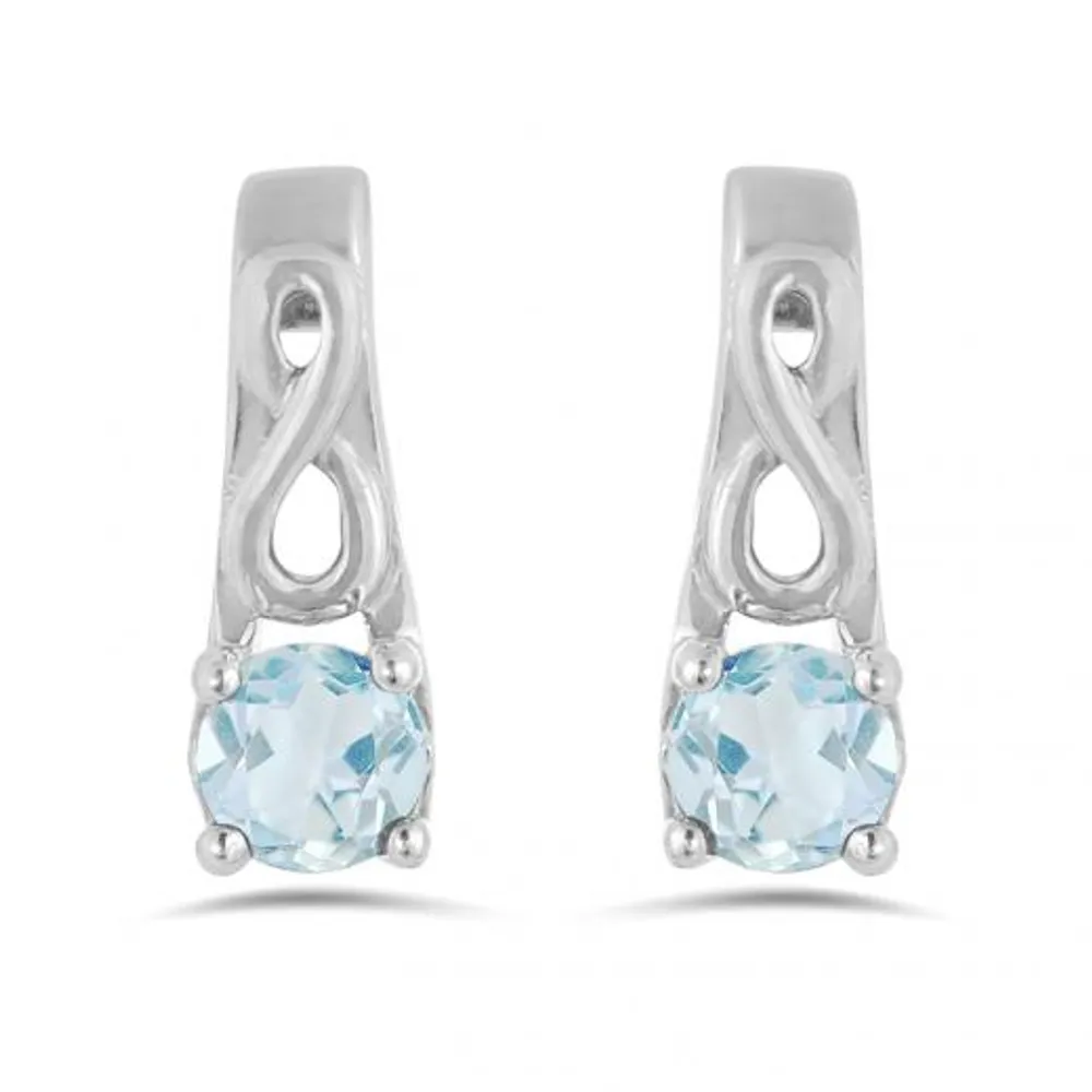 10K White Gold Aquamarine Infinity Earring