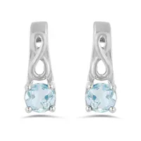 10K White Gold Aquamarine Infinity Earring