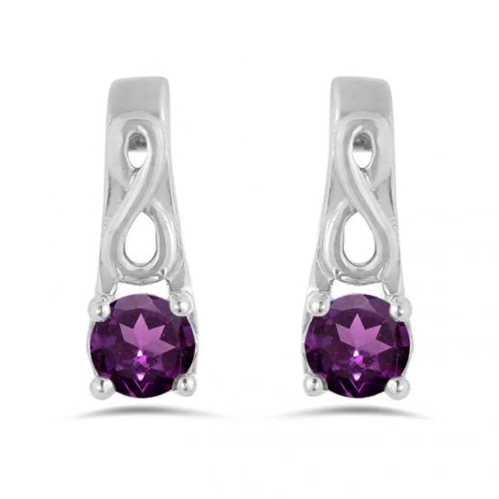 10K White Gold Rhodolite Garnet Infinity Earring