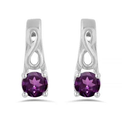 10K White Gold Rhodolite Garnet Infinity Earring