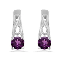 10K White Gold Rhodolite Garnet Infinity Earring