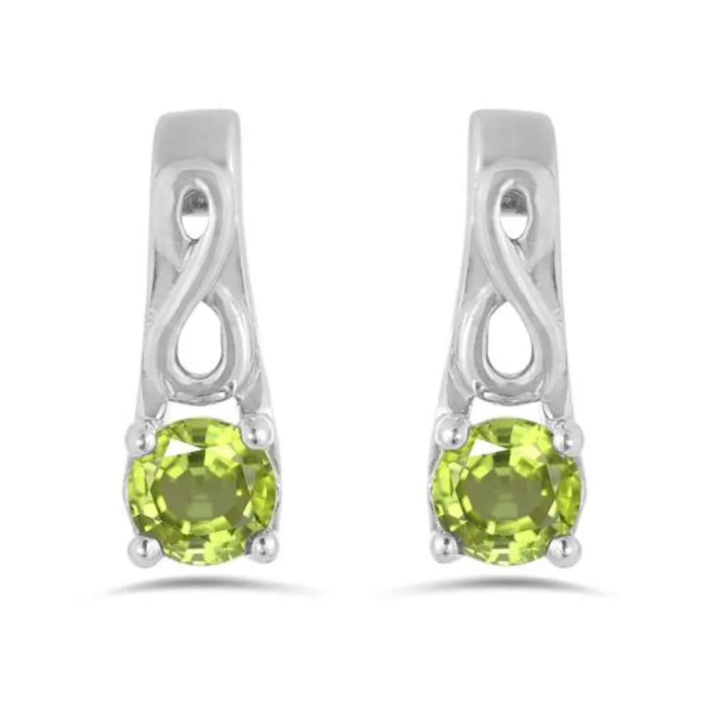 10K White Gold Peridot Infinity Earring