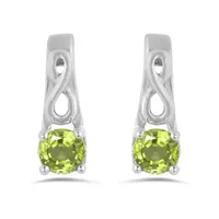 10K White Gold Peridot Infinity Earring