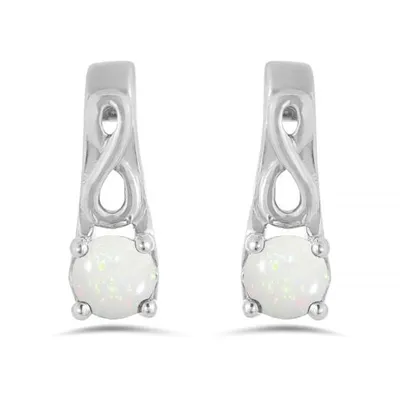 10K White Gold Opal Infinity Earring