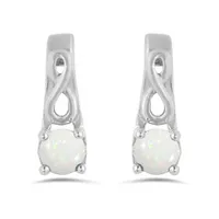 10K White Gold Opal Infinity Earring