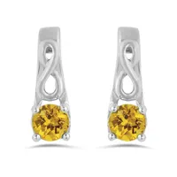 10K White Gold Citrine Infinity Earring