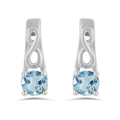 10K White Gold Blue Topaz Infinity Earring