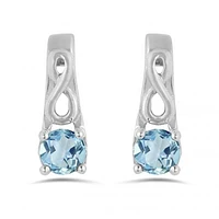 10K White Gold Blue Topaz Infinity Earring