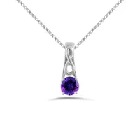 10K White Gold Amethyst Infinity Pendant