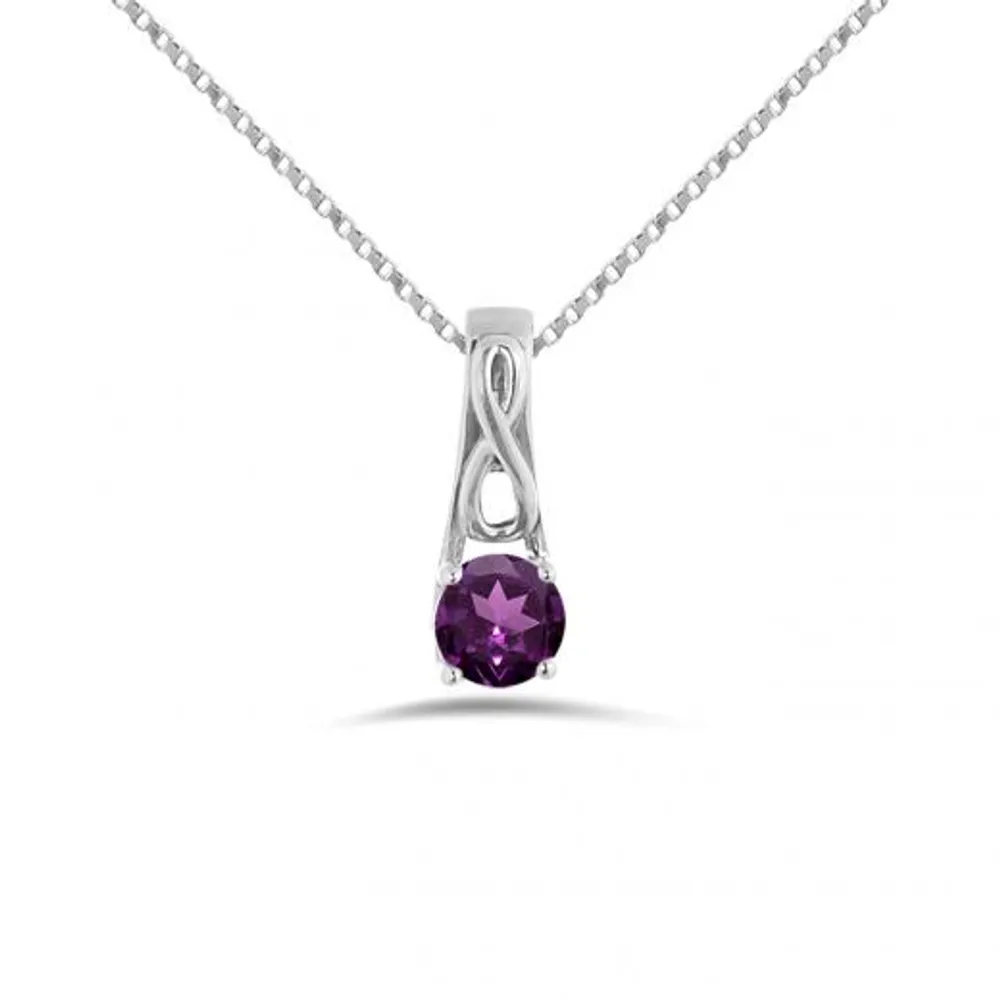 10K White Gold Rhodolite Garnet Infinity Pendant