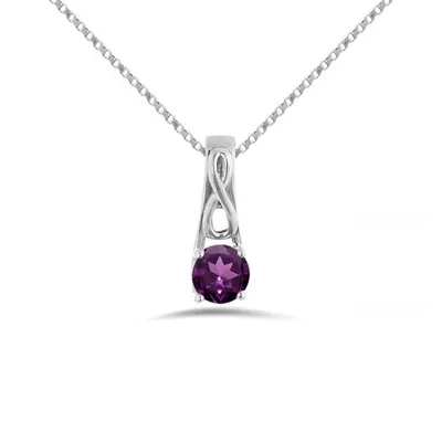 10K White Gold Rhodolite Garnet Infinity Pendant