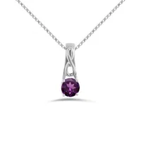 10K White Gold Rhodolite Garnet Infinity Pendant