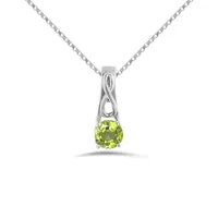 10K White Gold Peridot Infinity Pendant