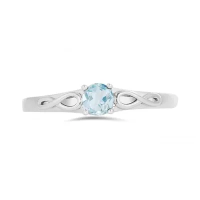 10K White Gold Aquamarine Infinity Ring