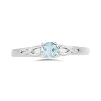 10K White Gold Aquamarine Infinity Ring