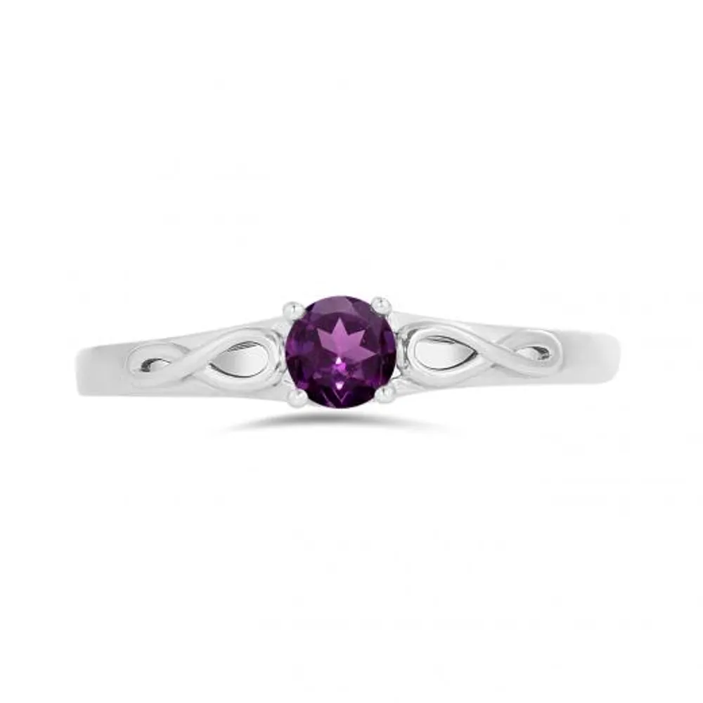 10K White Gold Rhodolite Garnet Infinity Ring