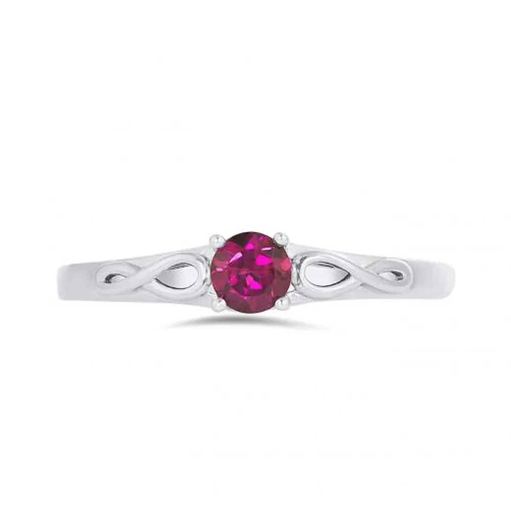 10K White Gold Ruby Infinity Ring