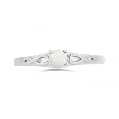 10K White Gold Opal Infinity Ring