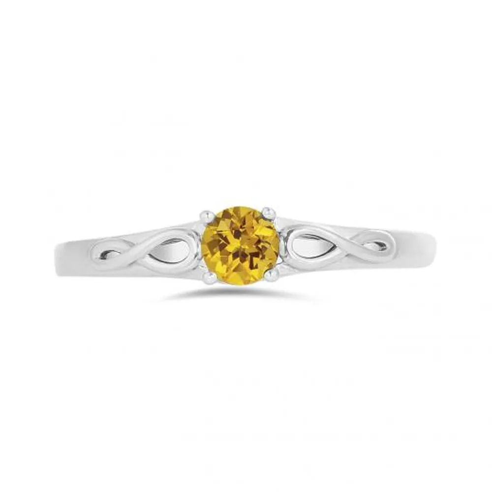 10K White Gold Citrine Infinity Ring