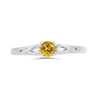 10K White Gold Citrine Infinity Ring