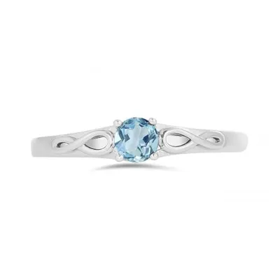 10K White Gold Blue Topaz Infinity Ring