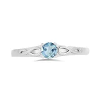 10K White Gold Blue Topaz Infinity Ring