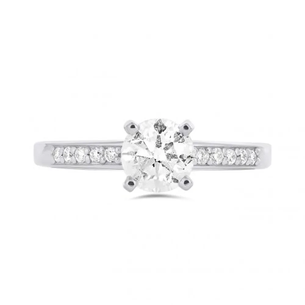 14K White Gold 1.00CTW Solitaire Diamond Ring