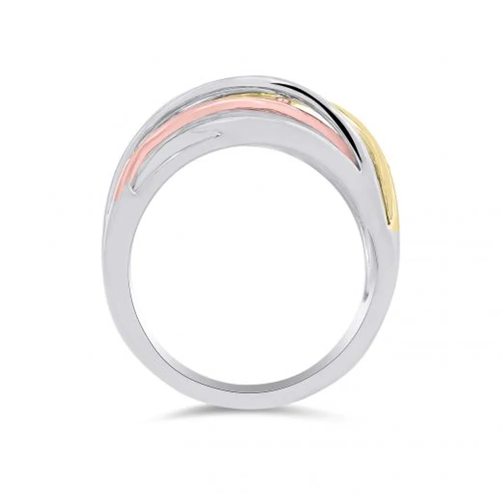 Sterling Silver and 10K Two-Tone Gold 0.18CTW Band