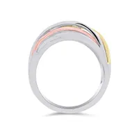 Sterling Silver and 10K Two-Tone Gold 0.18CTW Band