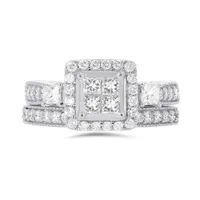 10K White Gold 1.00CTW Princessa Set