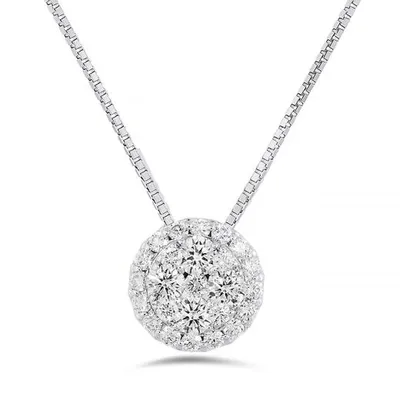 Glacier Fire 14K White Gold Canadian Diamond Mystere Pendant