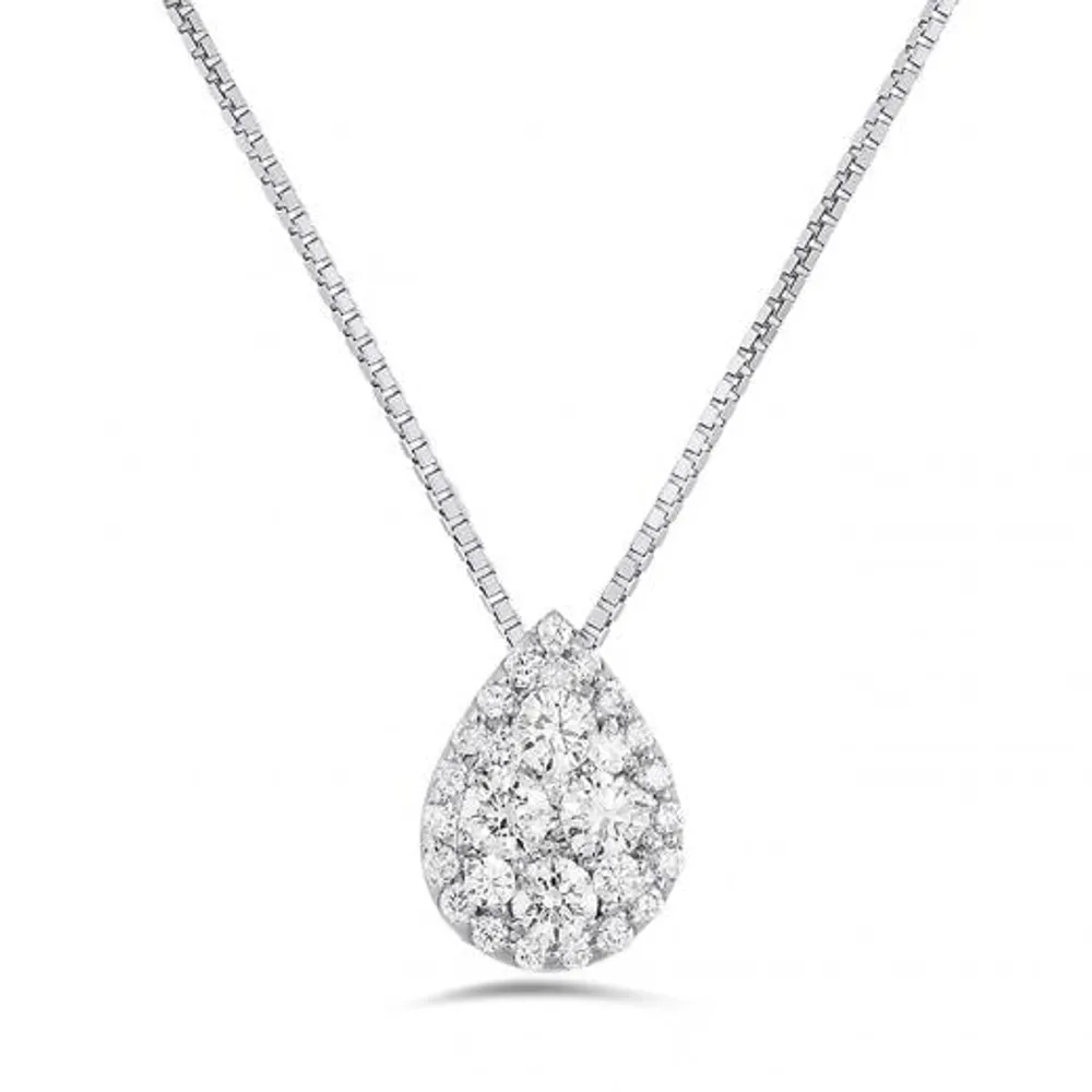 Glacier Fire 14K White Gold Canadian Diamond Mystere Pendant