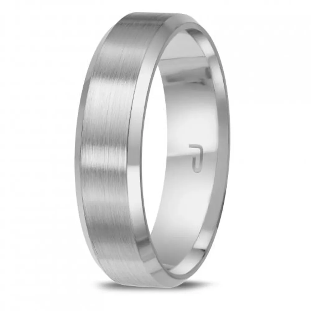 10K White Gold 6mm Carved Band