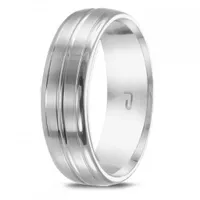 10K White Gold 6.5mm Carved Band