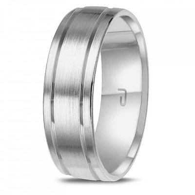 10K White Gold 6.5mm Carved Band