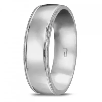 10K White Gold 6mm Carved Band