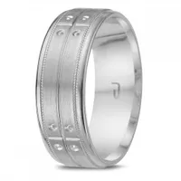 10K White Gold 7.5mm Carved Band