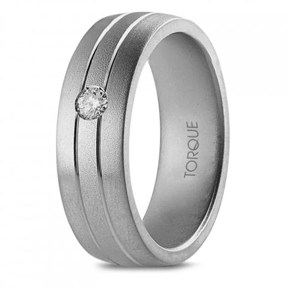 Titanium 7mm 0.10CT Diamond Band