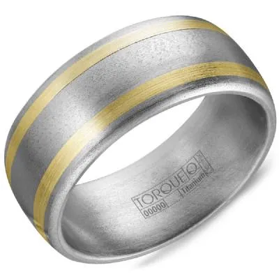 Titanium & 10K Yellow Gold 9mm Wedding Band