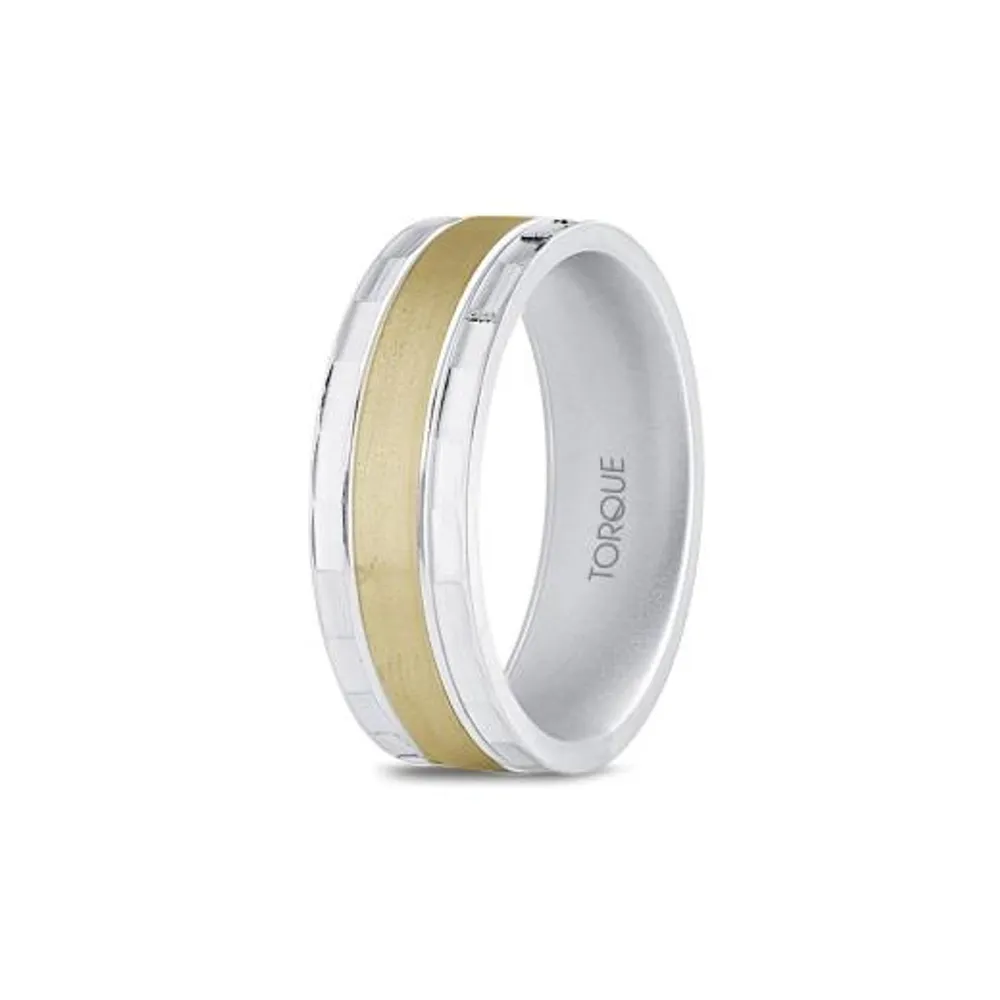 10K Yellow Gold Top & Sterling Silver Interior 7mm Wedding Band