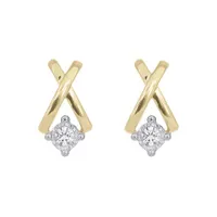 10K Yellow Gold 0.09CTW Diamond Earrings