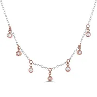 10K White & Rose Gold Diamond Necklace