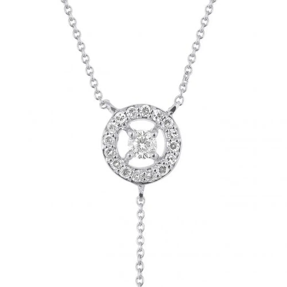 10K White Gold 0.25CTW Bolo Necklace