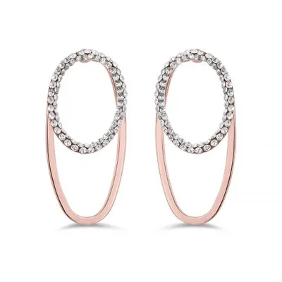 10K Rose Gold Double Oval Earrings