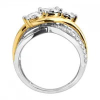 14K White & Yellow Gold 1.52CTW Three-Stone Ring