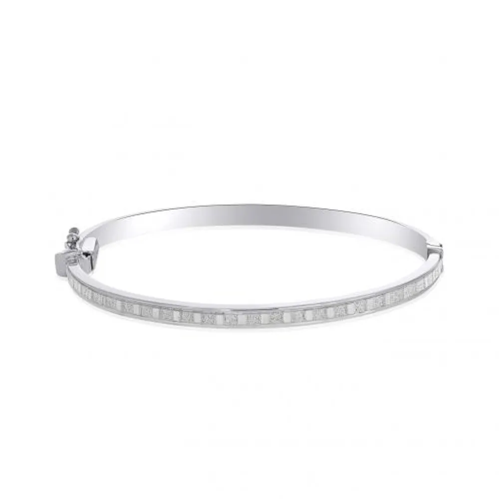 Sterling Silver Glitter Bangle